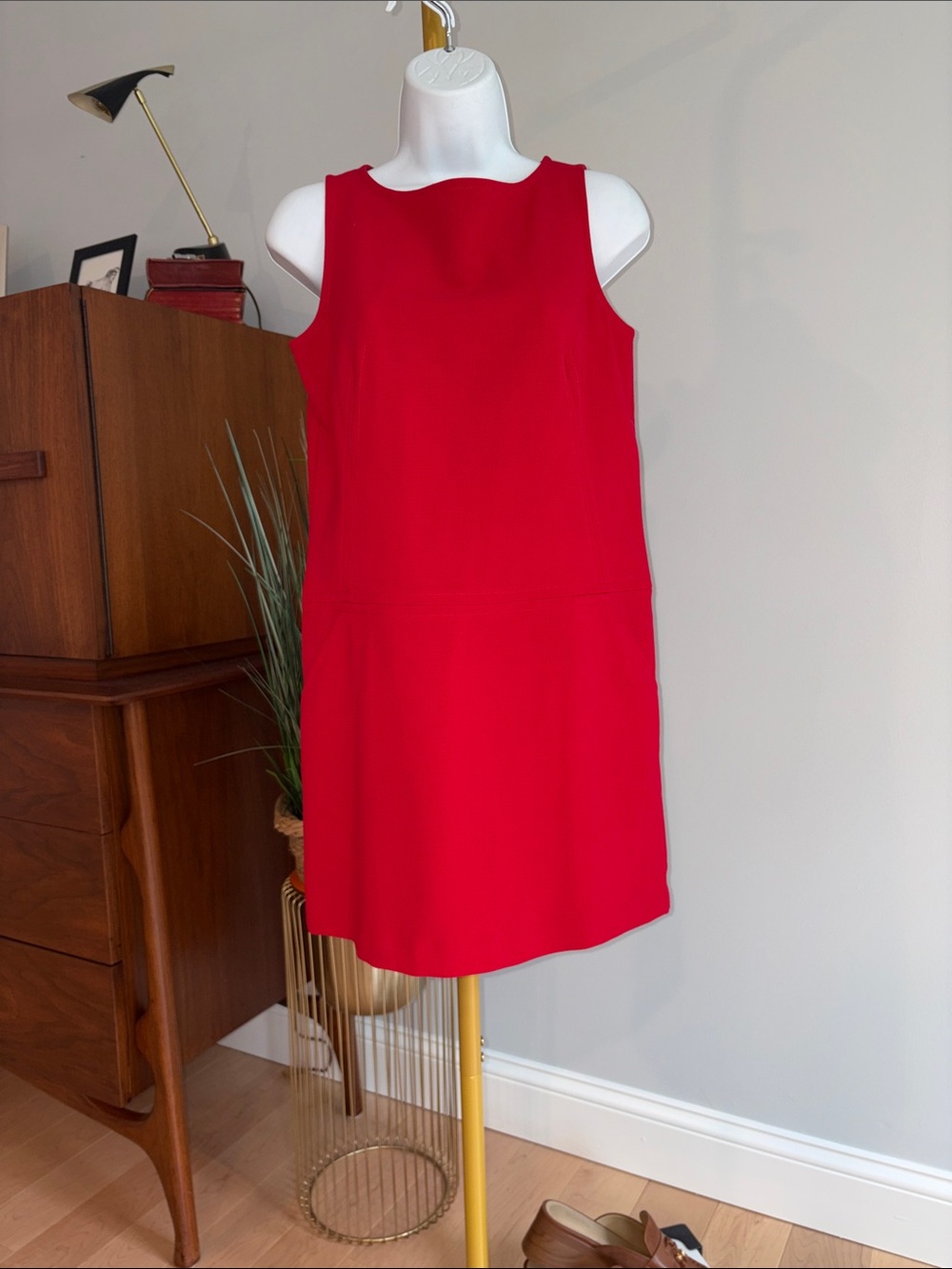 Ann Taylor Loft Sleeveless Red Shift Dress
